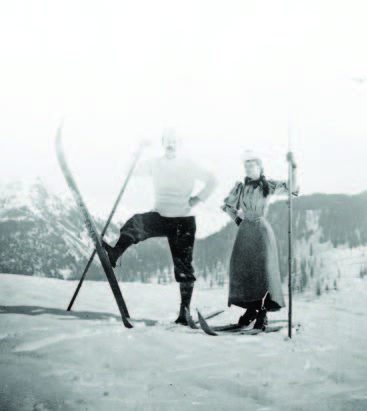 Sir Arthur Conan Doyle skiing