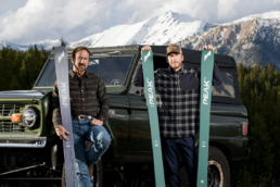Bode Miller and Andy Wirth of Peak Skis